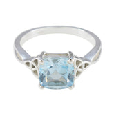 Agustina Blue Solitaire Gemstone Ring in Silver Blue Topaz Blue
